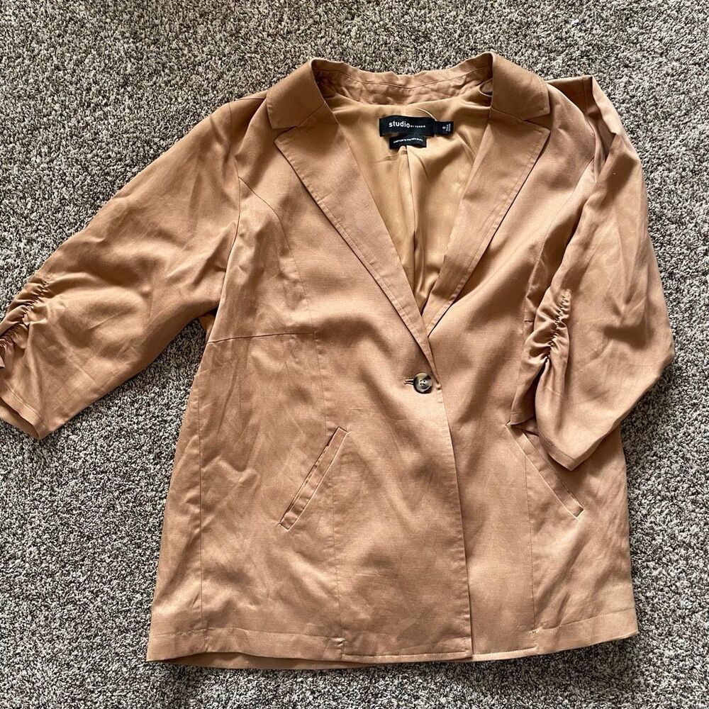 3 piece linen blend Torrid Studio set in tobacco brown size 0 16 and 14 (L/XL) - Picture 2 of 15